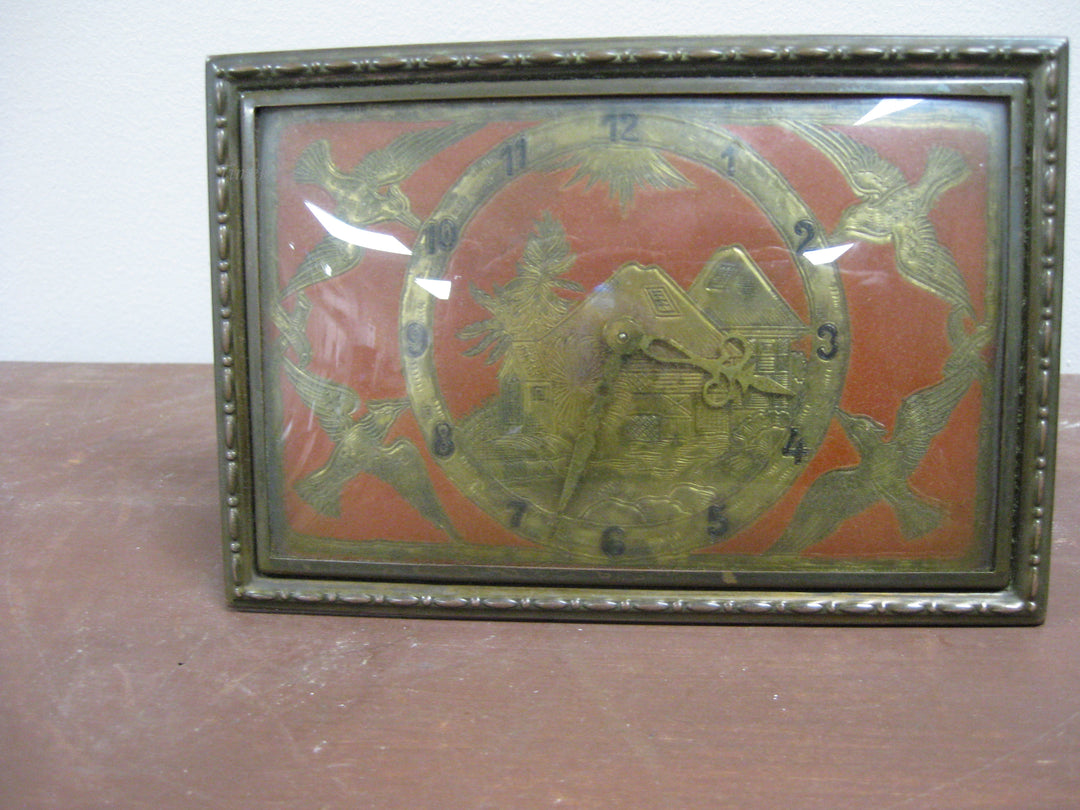 g190 1920s Brass German Table Clock