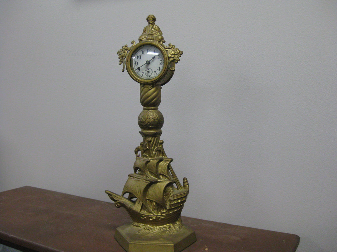 g192 1920s American Metal Mantle Clock