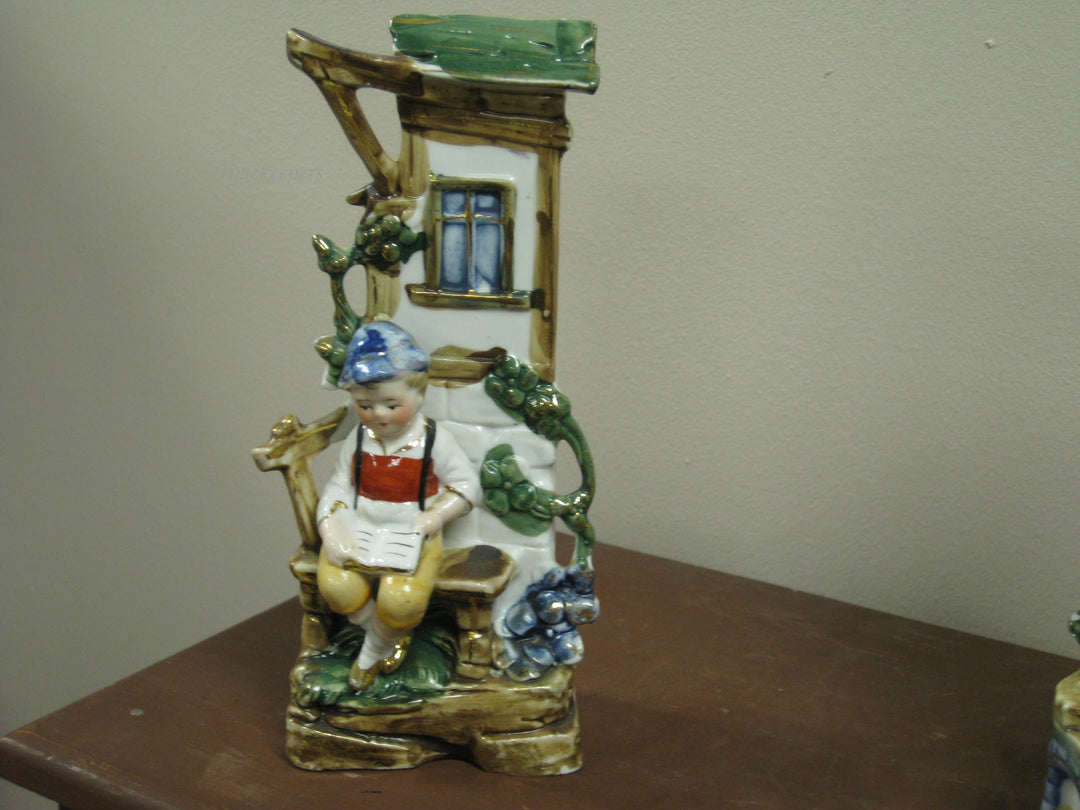 g210 1920s 3 piece German Miniature Statue Clock