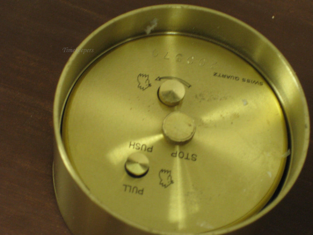 g211 (2) 1990s Tiffany & Co Brass Miniature Alarm Clocks