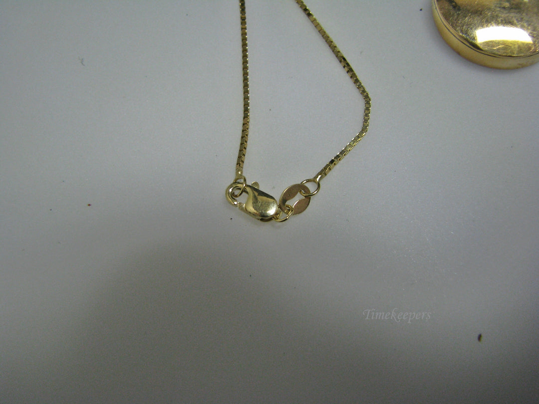 H066 Unique Painted Enamel Cameo Necklace in 14k Yellow Gold