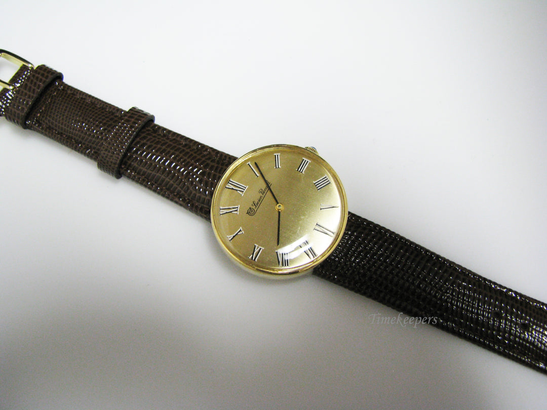 c956 Handsome Vintage Lucien Piccard Mechanical Watch in 14k Yellow gold
