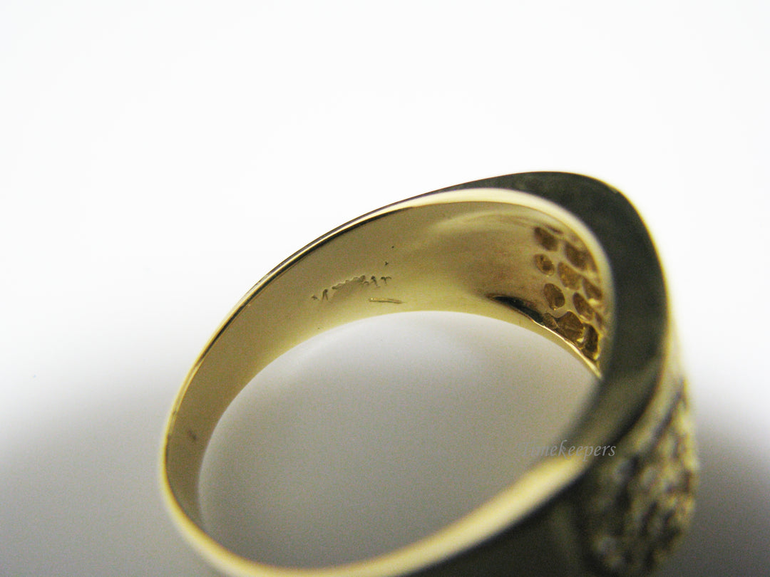 c958 Unique Wide Band 18k Yellow Gold Pave Diamond  Ring