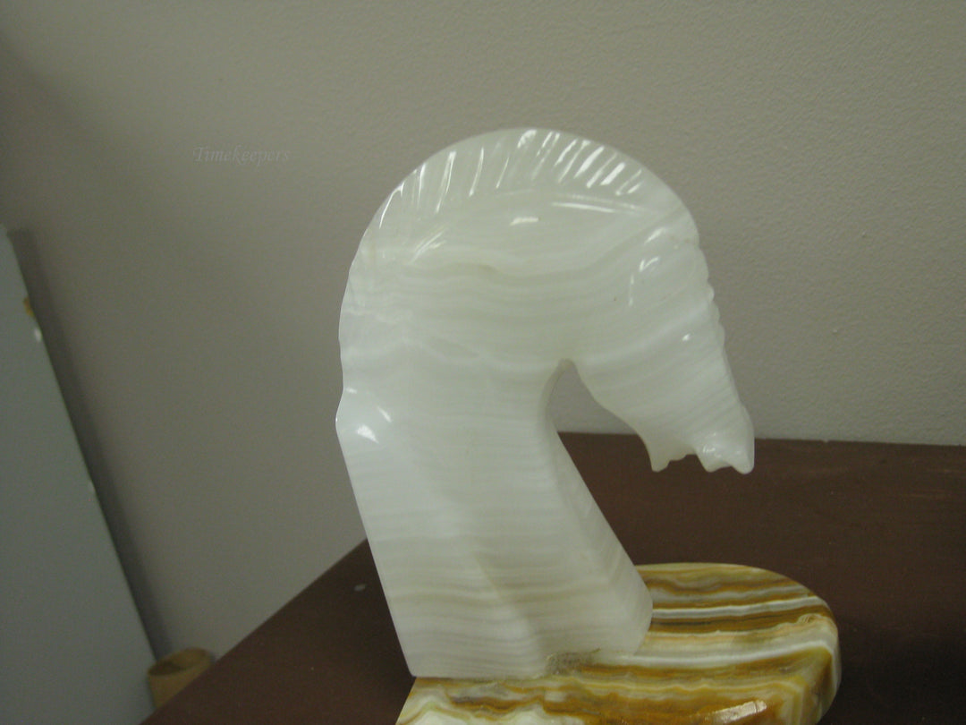 g221 1920s Art Deco Clock With Horse Head Bookends