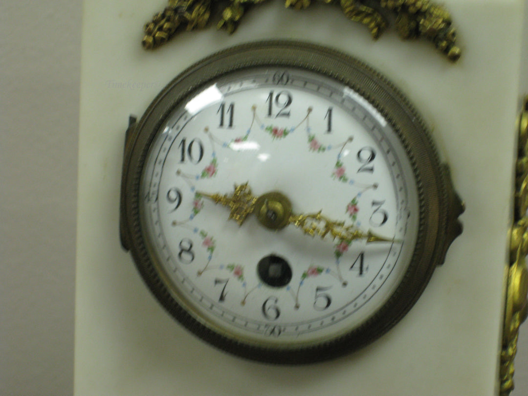 g222 1890s French Bedroom Clock With Candlesticks