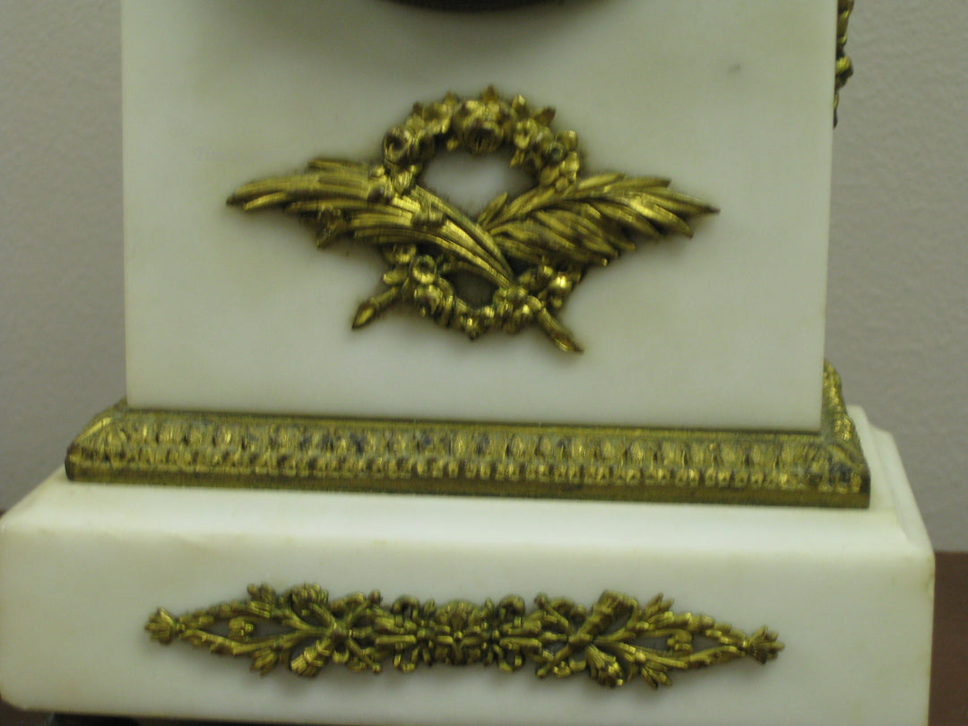 g222 1890s French Bedroom Clock With Candlesticks