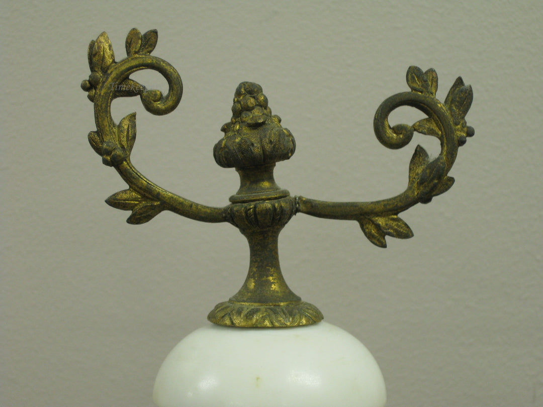 g222 1890s French Bedroom Clock With Candlesticks