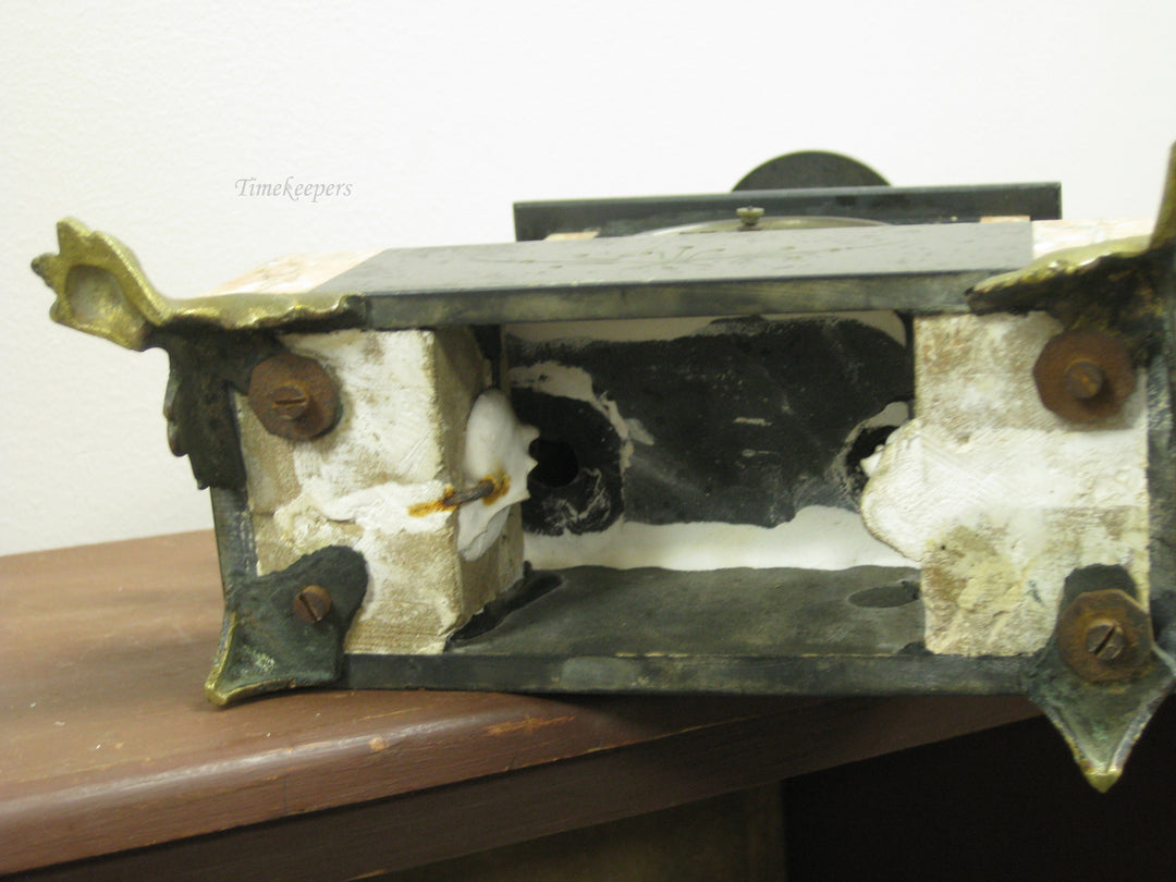 g225 French Marble Clock With Candlesticks