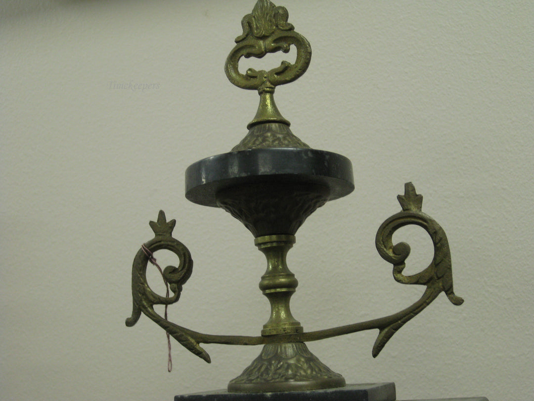 g225 French Marble Clock With Candlesticks