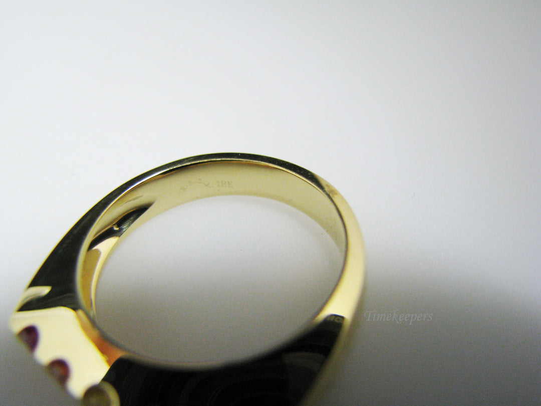 c966 Unique Channel Set Rainbow Sapphires Ring in 18k Yellow Gold