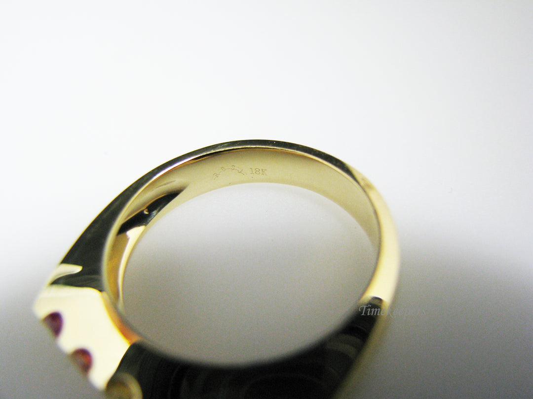 c966 Unique Channel Set Rainbow Sapphires Ring in 18k Yellow Gold