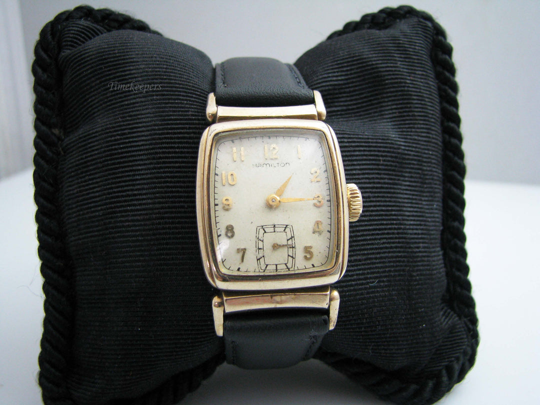 b610 Vintage Men's 10kt Gold Filled Mechanical Hamilton Wristwatch