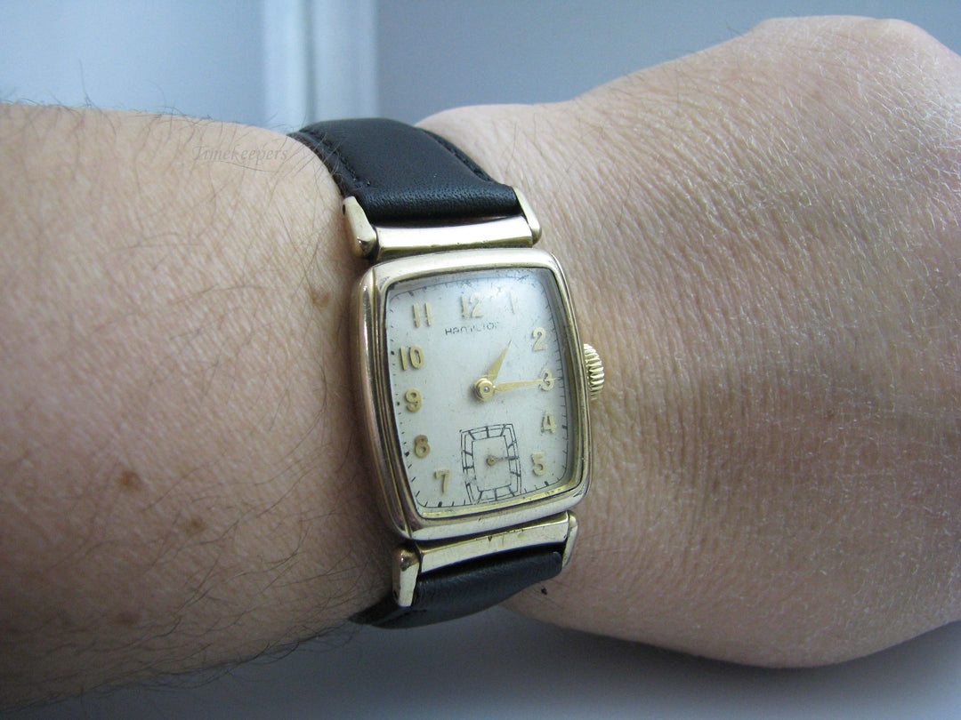 b610 Vintage Men's 10kt Gold Filled Mechanical Hamilton Wristwatch