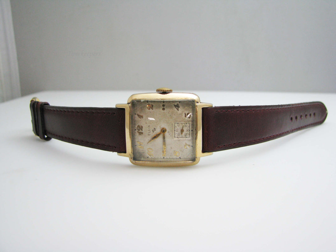 f051 Vintage Elgin 554 15J Mechanical Men's Wrist Watch