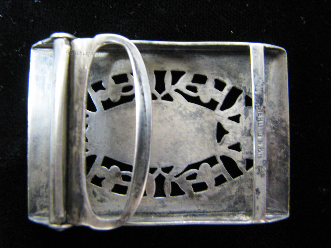 b636 Vintage Ladies Sterling Silver Belt Buckle