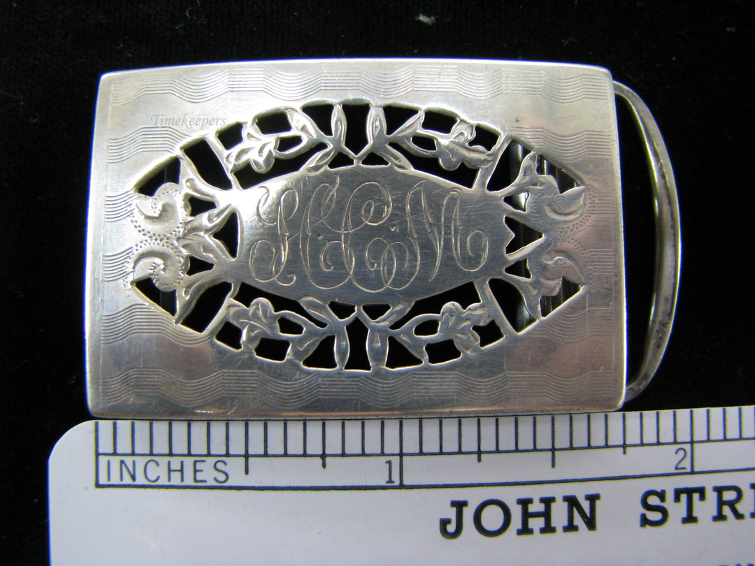 b636 Vintage Ladies Sterling Silver Belt Buckle