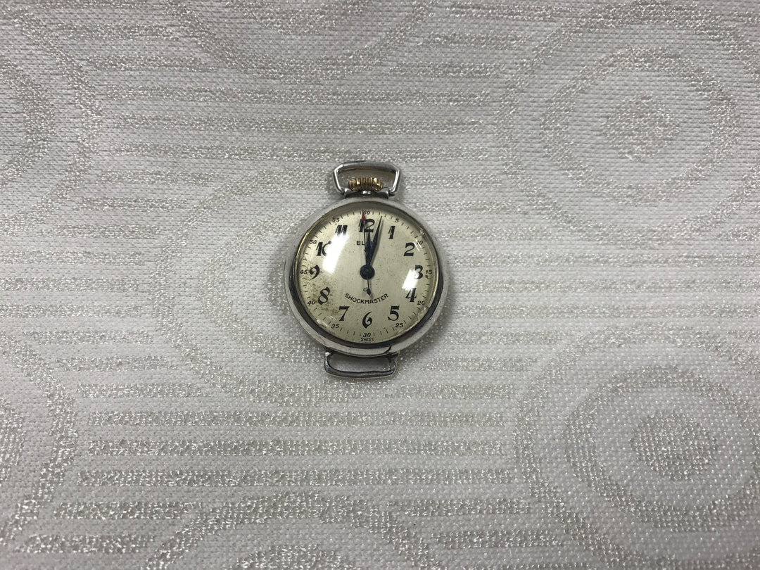 a120 Vintage Original Elgin Sterling Silver Mechanical Pocket Watch Pendant 1940's