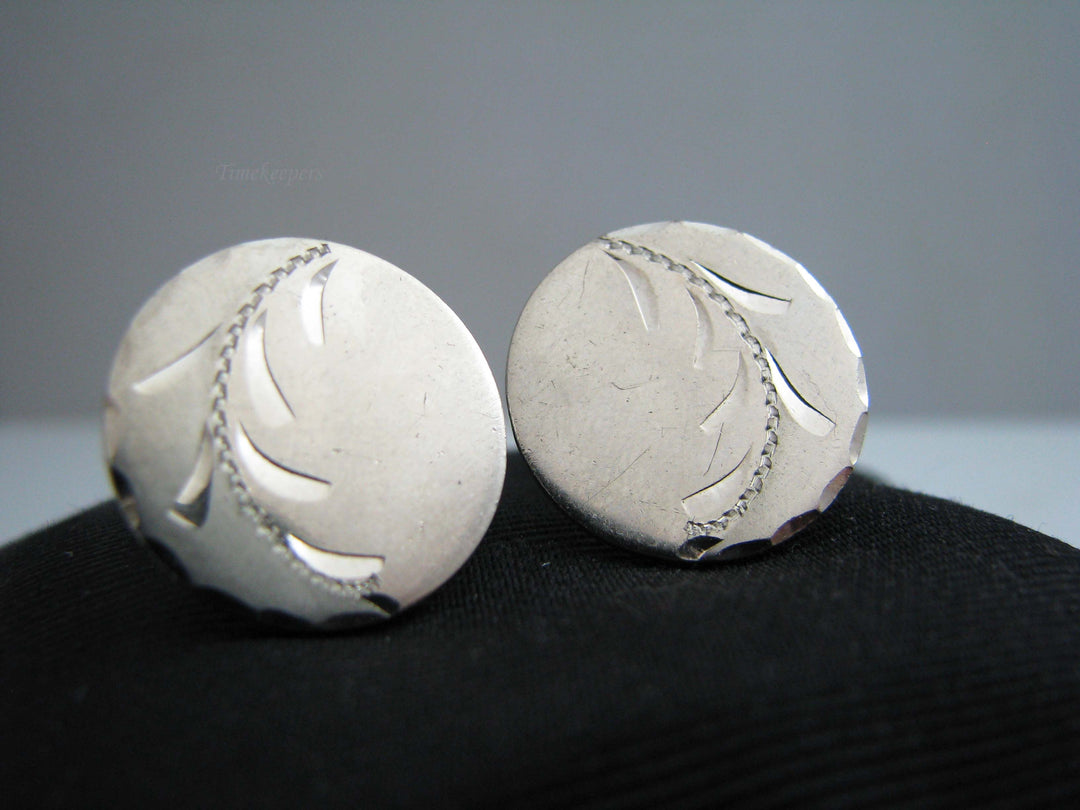 b647 Men's Sterling Silver Cuff links and Tie Bar Set