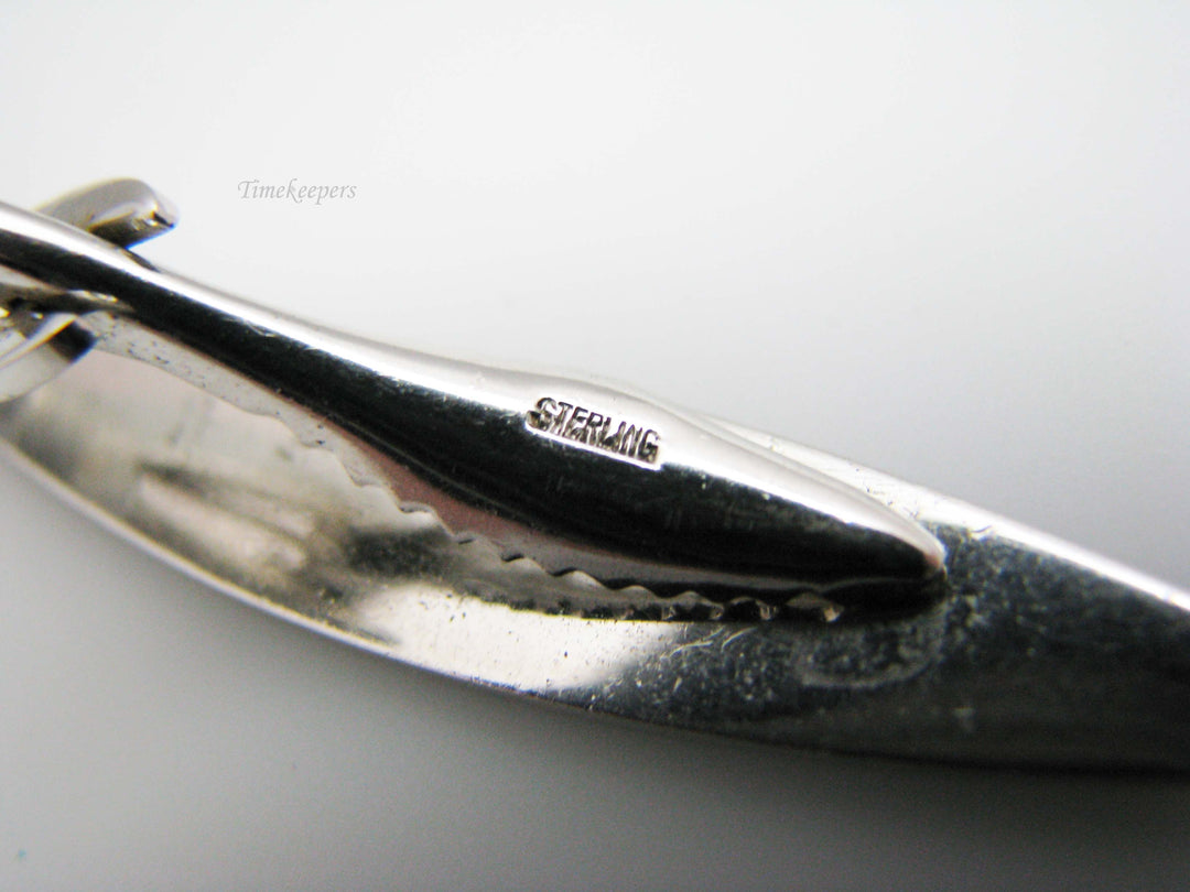 b647 Men's Sterling Silver Cuff links and Tie Bar Set