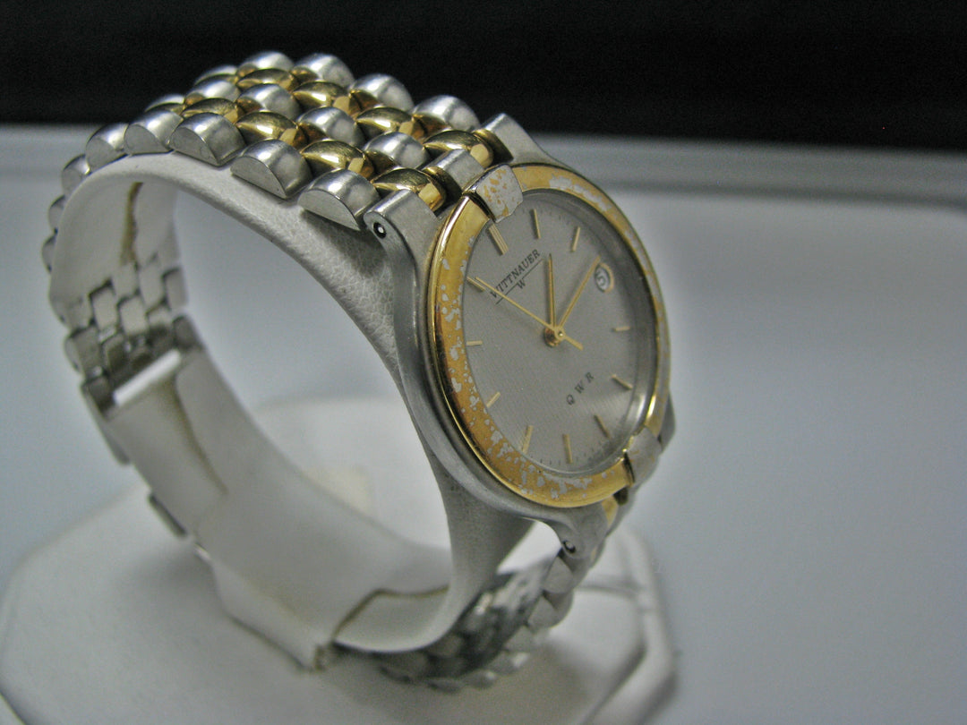 H093 Awesome Two Tone Quartz Wittnauer Watch from 1980's