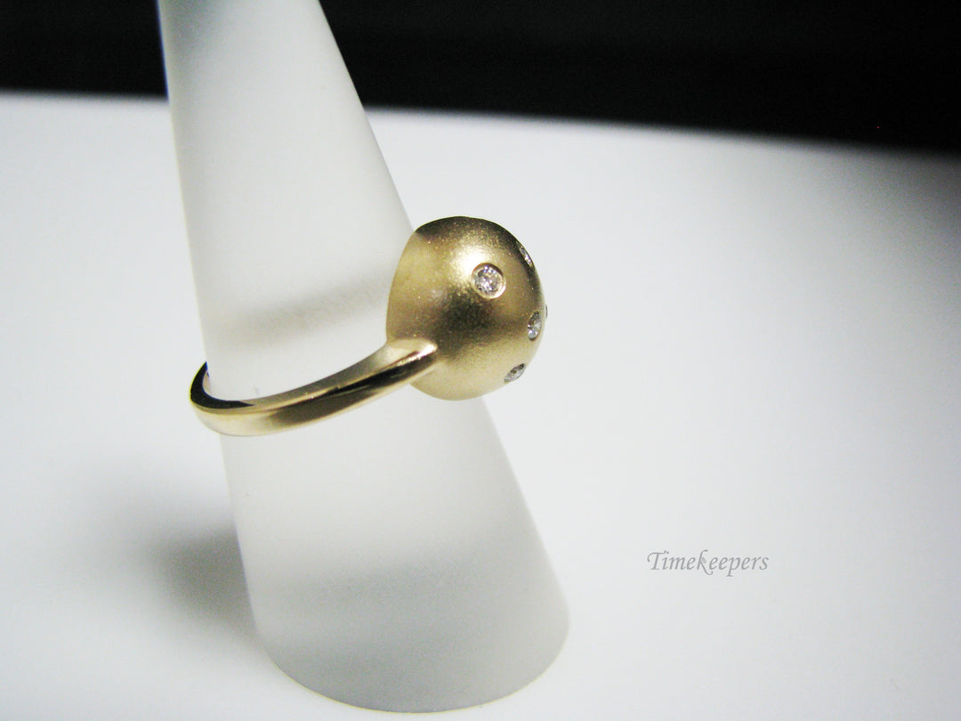 c984 Fantastic Unique 14K Yellow Gold Domed Diamond Ring