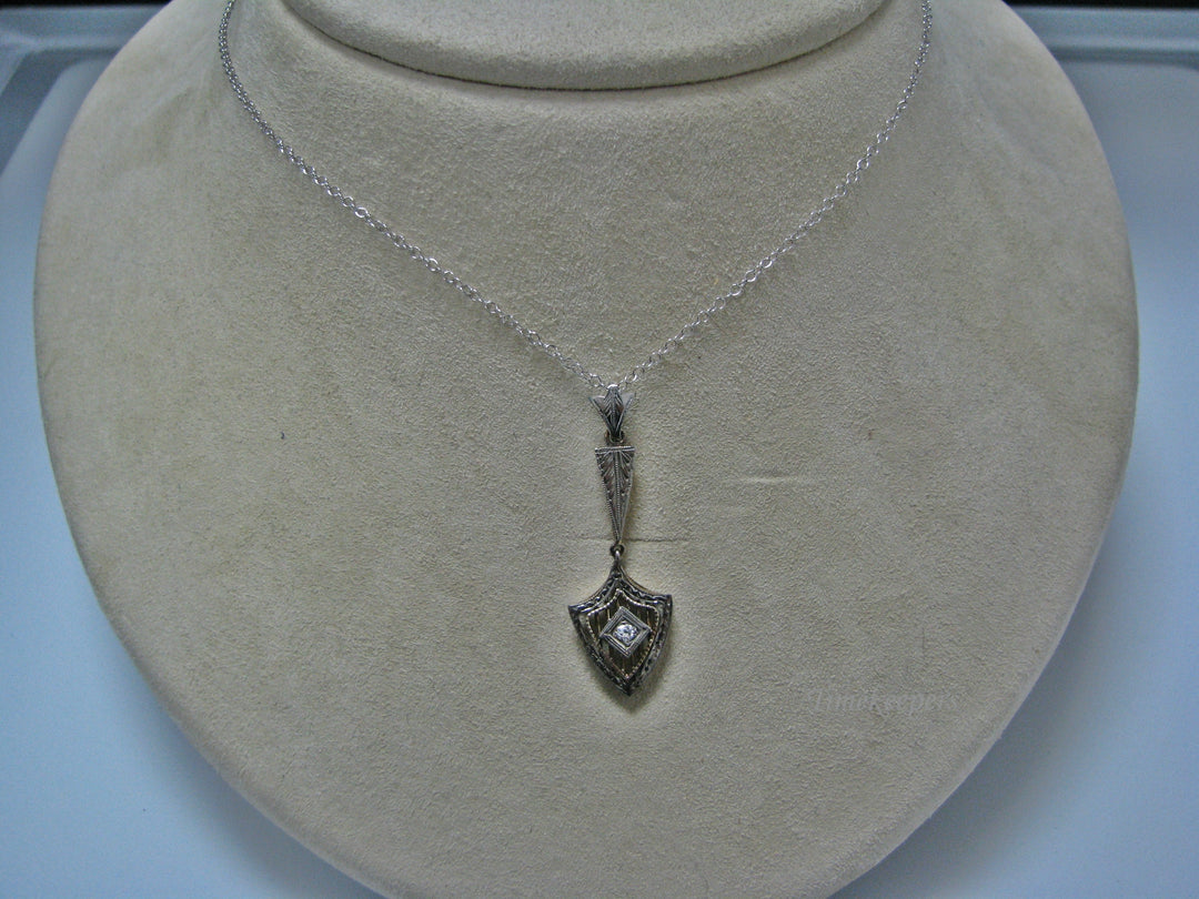 H101 Stunning Diamond Necklace in 14k White Gold