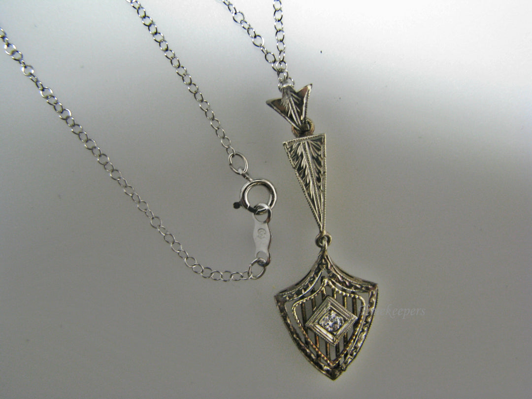 H101 Stunning Diamond Necklace in 14k White Gold