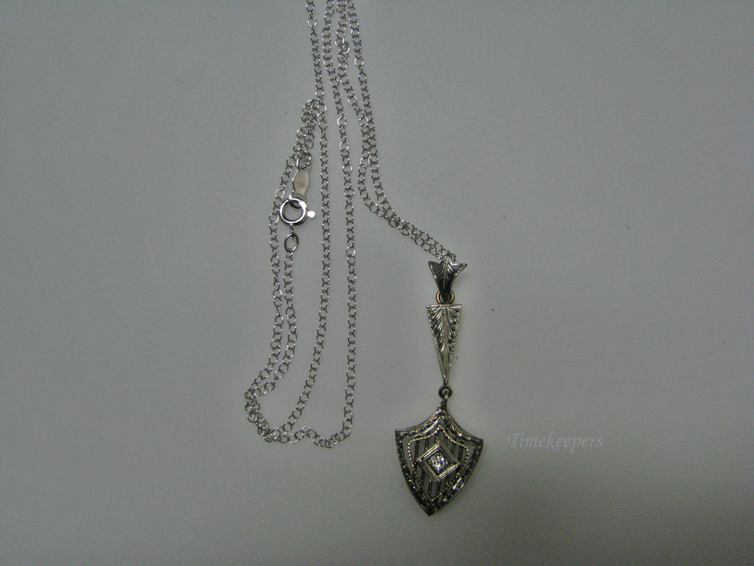 H101 Stunning Diamond Necklace in 14k White Gold