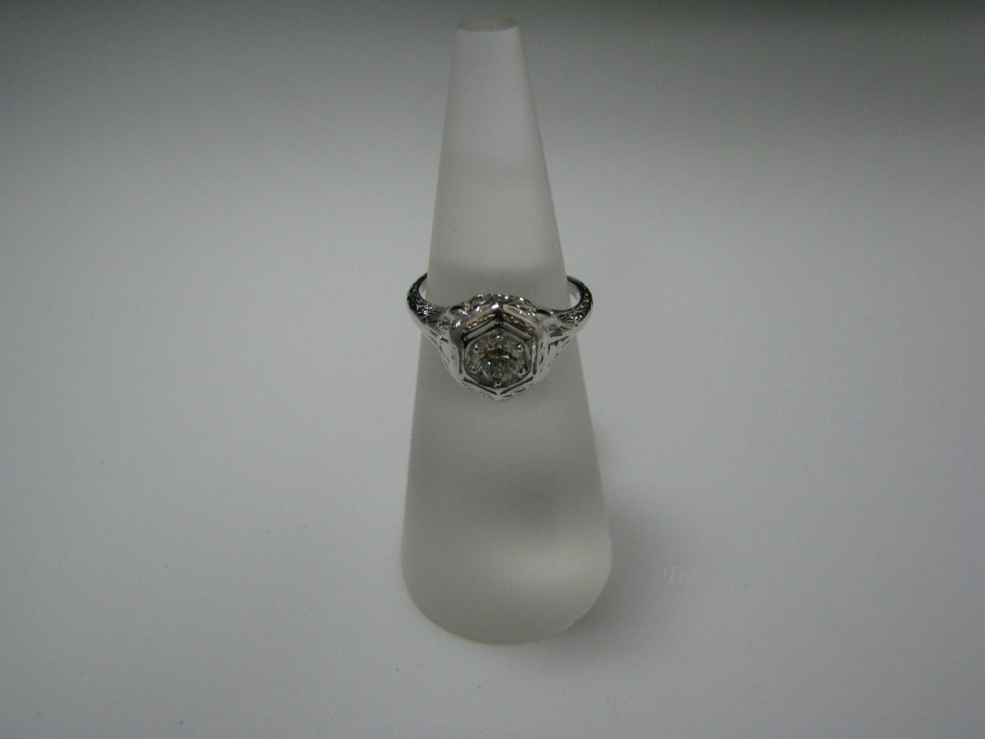 H103 Stunning Diamond Ring in 18k White Gold from 1920's