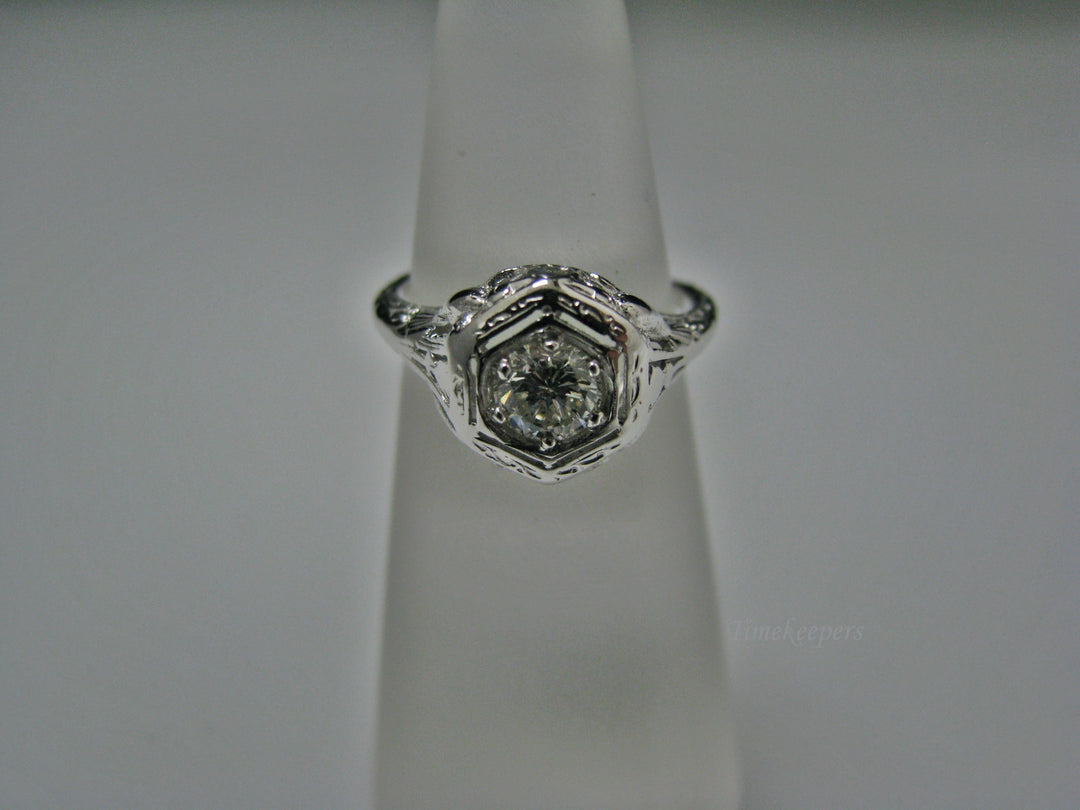 H103 Stunning Diamond Ring in 18k White Gold from 1920's