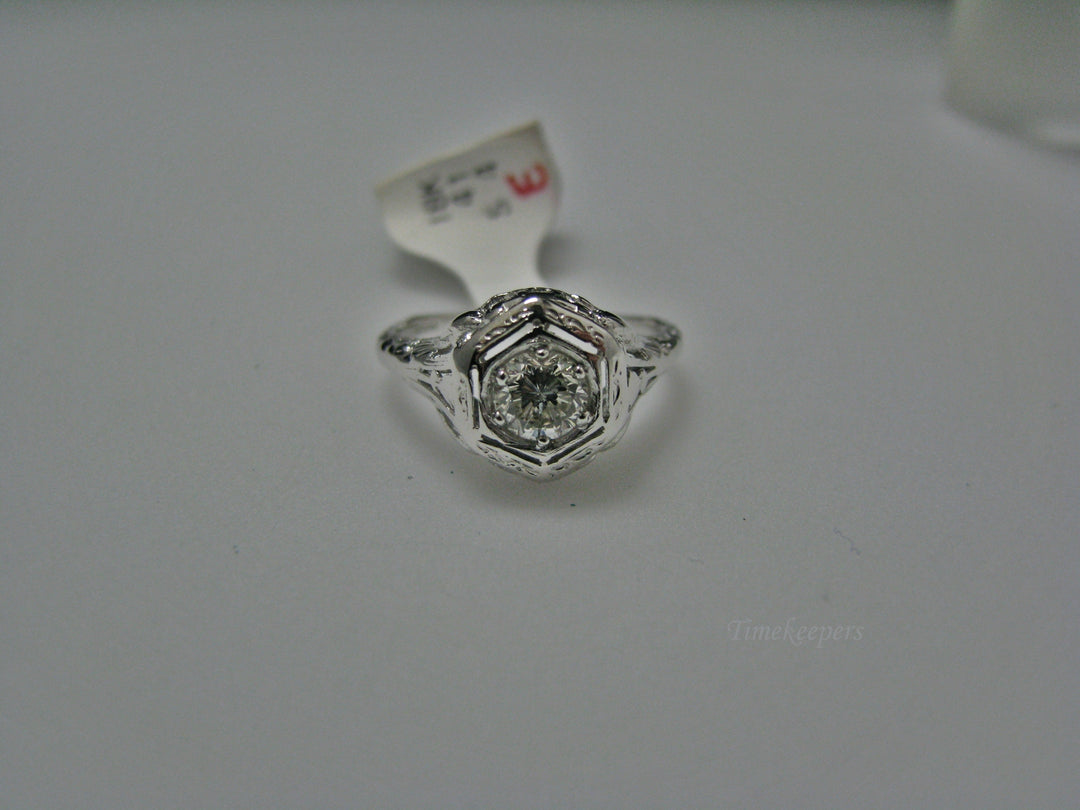 H103 Stunning Diamond Ring in 18k White Gold from 1920's