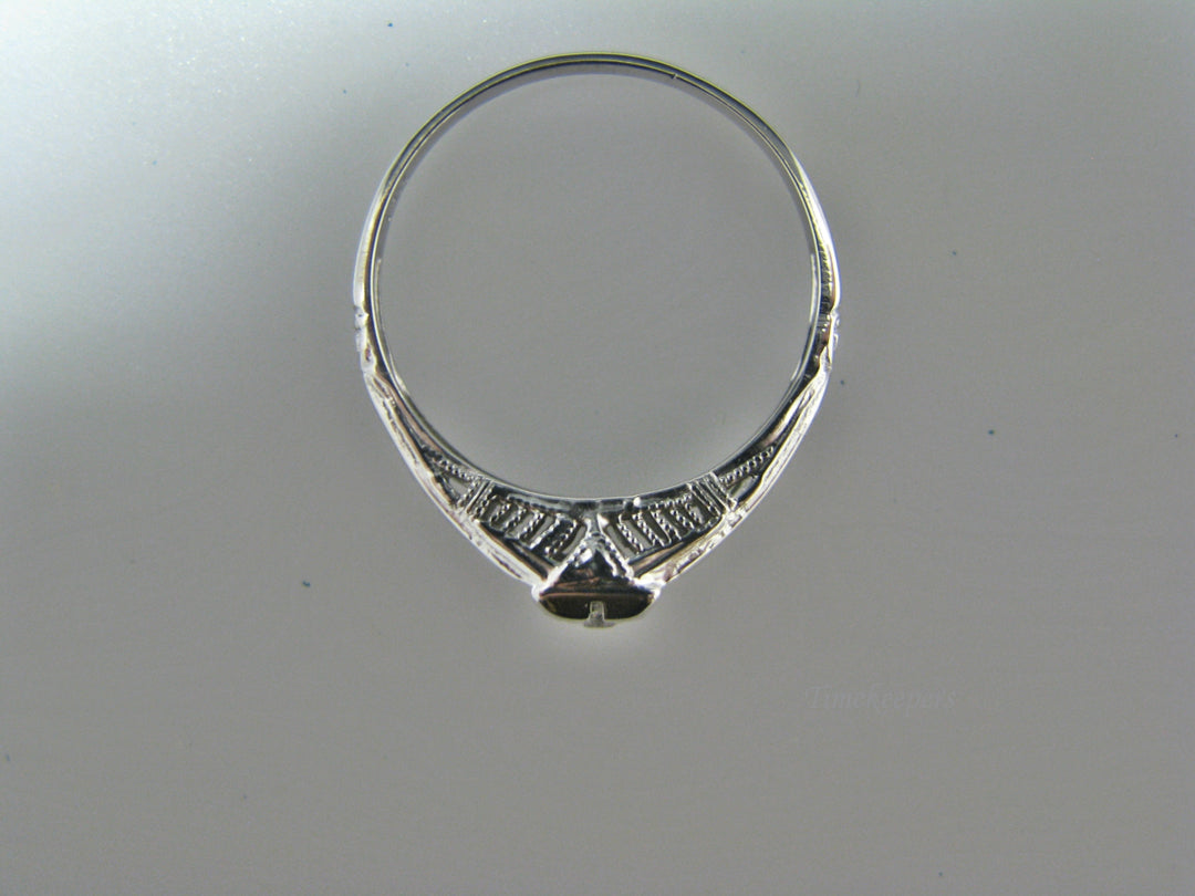 H111 Beautiful Cube Shaped Diamond Ring in 18k White Gold from 1930's