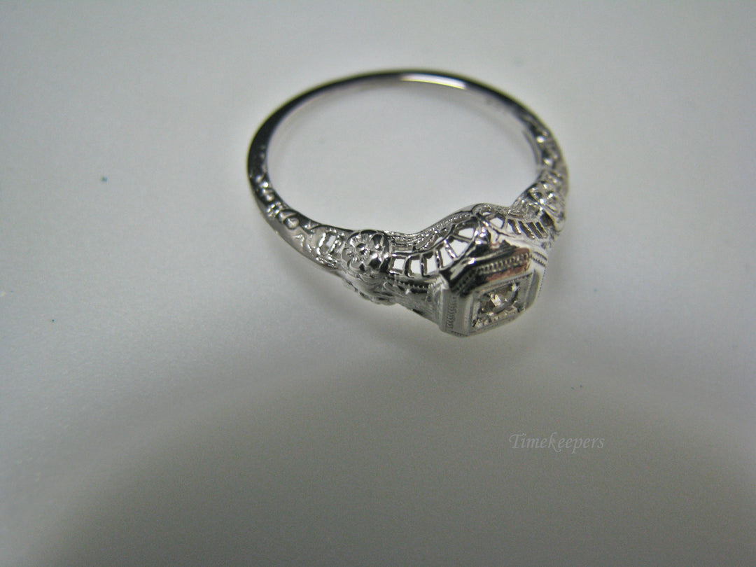 H112 Stunning Diamond Ring in 14k White Gold from 1920's
