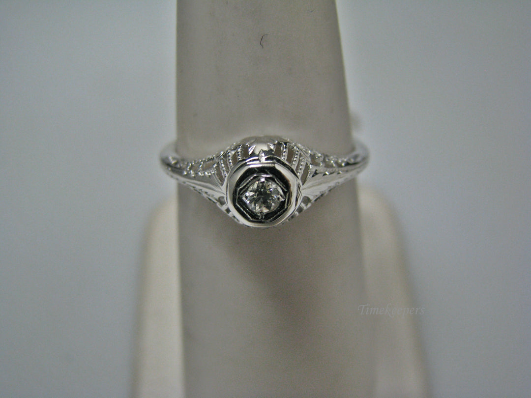 H114 Beautiful Diamond Ring in 14k White Gold Size 6