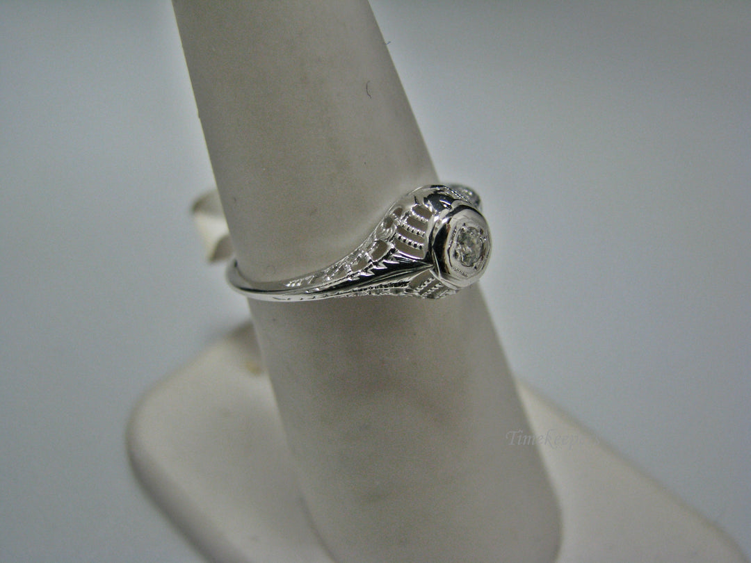 H114 Beautiful Diamond Ring in 14k White Gold Size 6