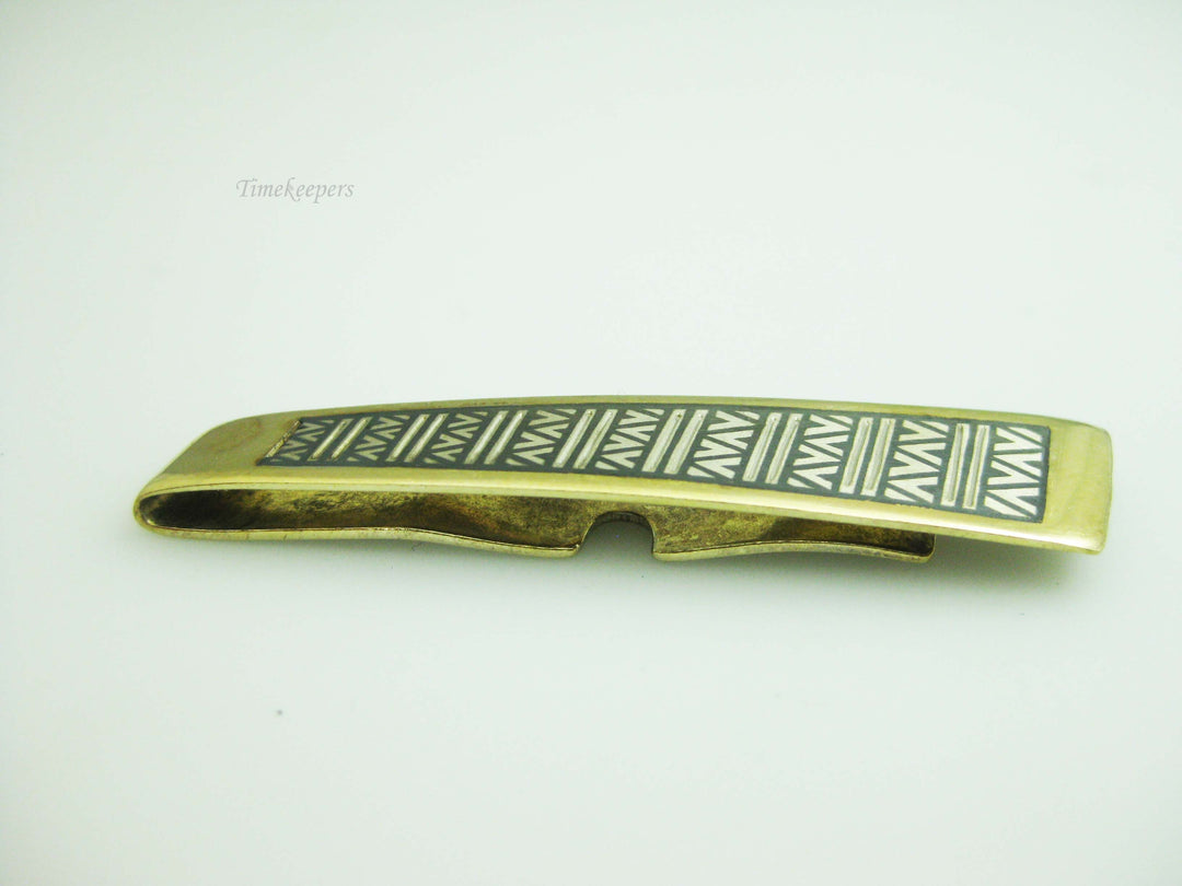 b681 Stylish Men's Gold over Sterling Silver Tie Clip