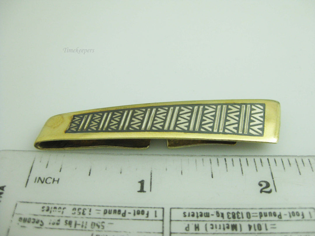 b681 Stylish Men's Gold over Sterling Silver Tie Clip