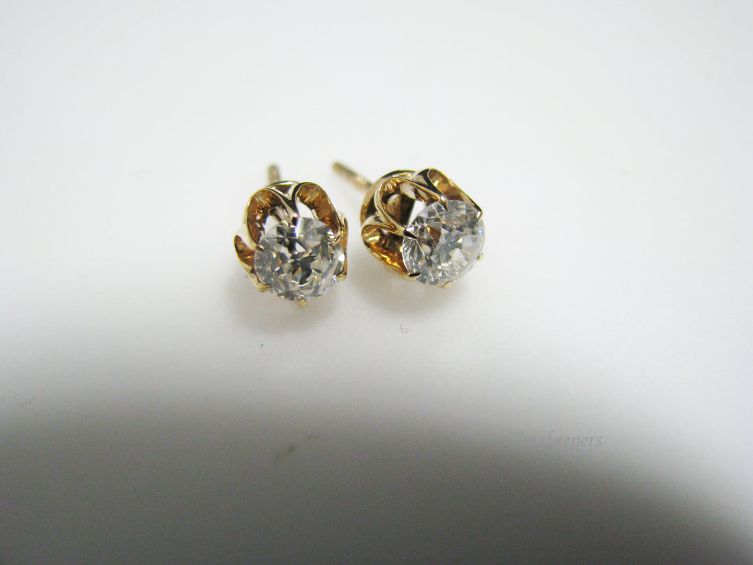 c989 Beautiful 1 carat total weight Diamond Stud Earrings in 14k Yellow Gold