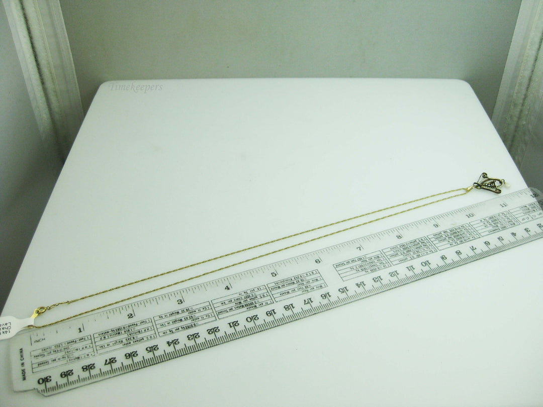 b683 Pretty Antique Gold Filled Pendant Lavaliere on a 21" 14kt Yellow Gold Necklace