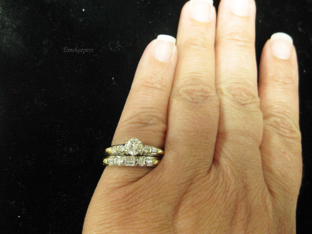 d880 Gorgeous 14kt Two Tone Diamond Wedding Set