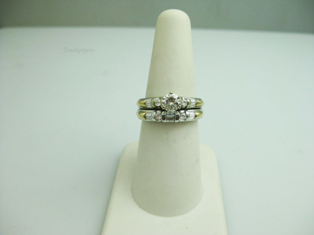 d880 Gorgeous 14kt Two Tone Diamond Wedding Set
