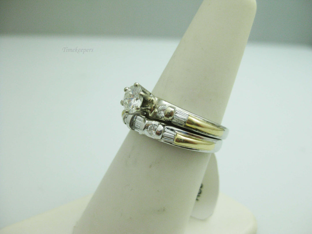 d880 Gorgeous 14kt Two Tone Diamond Wedding Set
