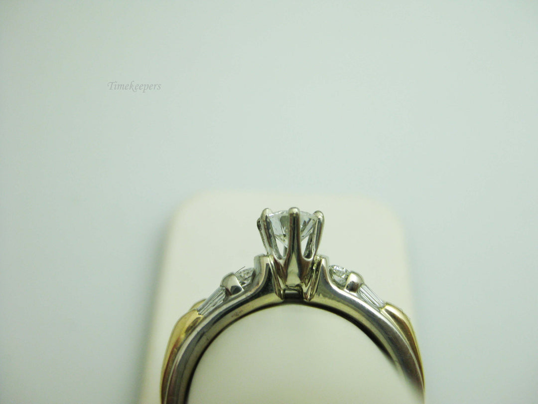 d880 Gorgeous 14kt Two Tone Diamond Wedding Set