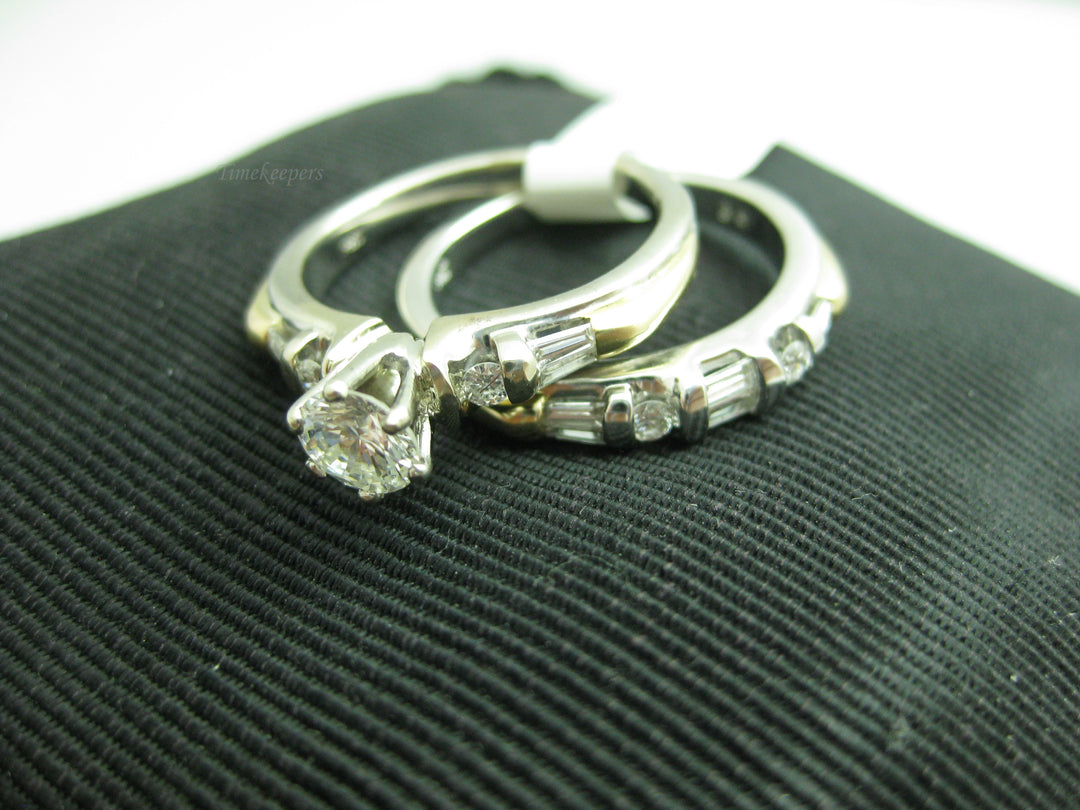 d880 Gorgeous 14kt Two Tone Diamond Wedding Set
