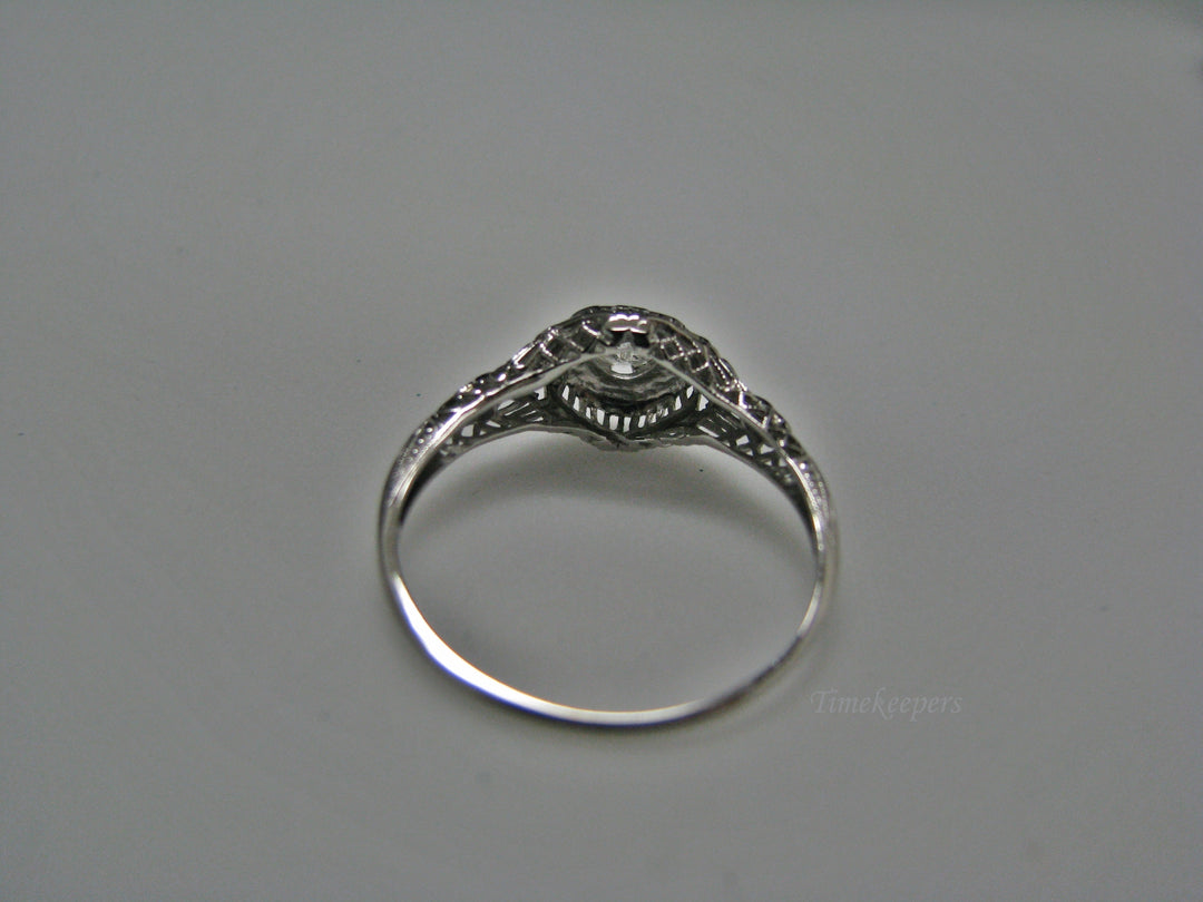 H129 Stunning Diamond Ring in 14k White Gold from 1930's Size 8