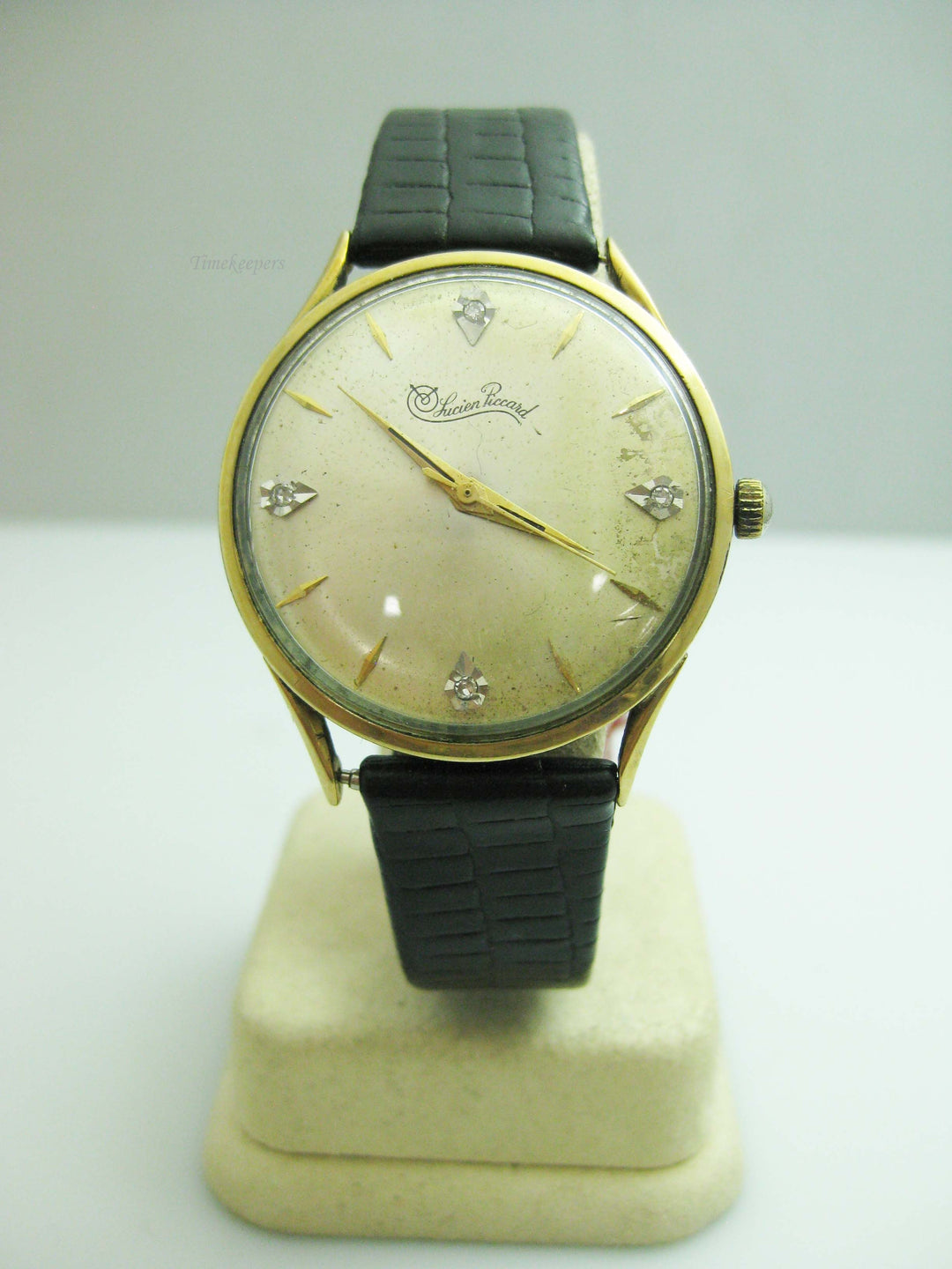 b713 Men's Stylish 10kt Yellow Gold Filled Lucien Piccard Mechanical Wristwatch