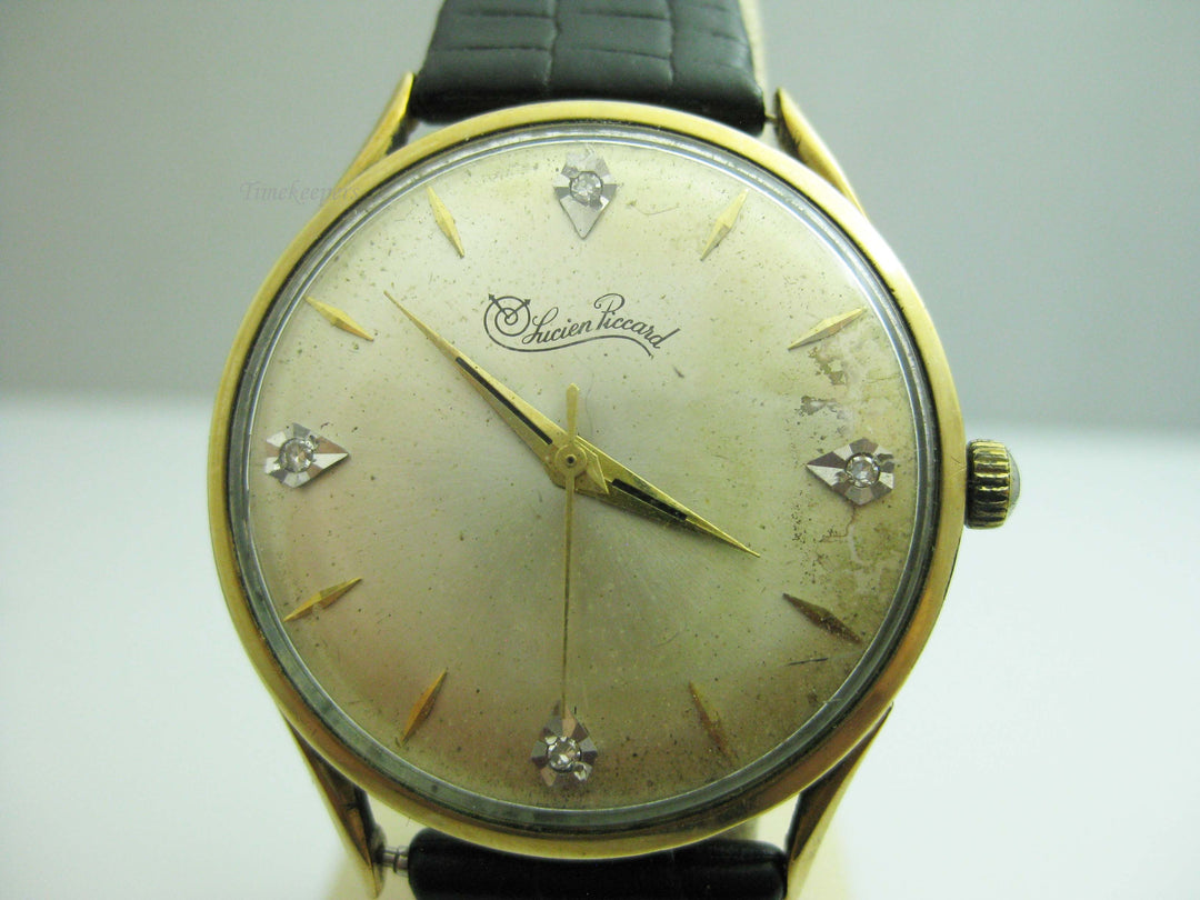 b713 Men's Stylish 10kt Yellow Gold Filled Lucien Piccard Mechanical Wristwatch