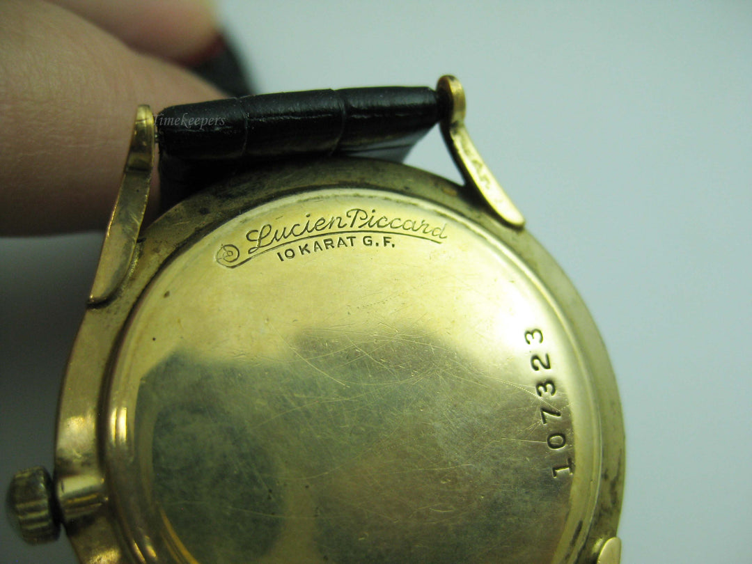 b713 Men's Stylish 10kt Yellow Gold Filled Lucien Piccard Mechanical Wristwatch