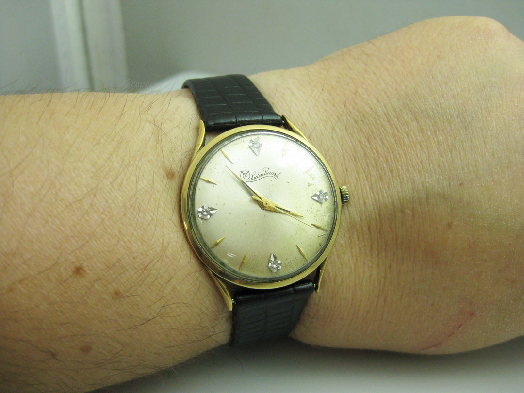 b713 Men's Stylish 10kt Yellow Gold Filled Lucien Piccard Mechanical Wristwatch