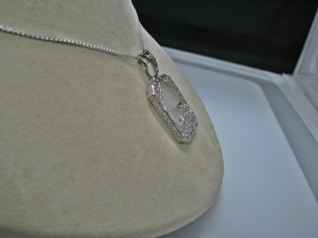 H133 Beautiful Camphor with Cubic Zirconia Sterling Silver Necklace